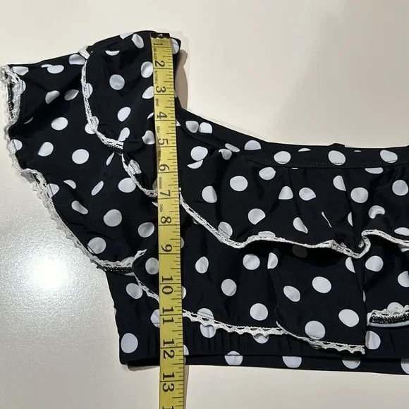 Unique Vintage Retro Polka Dot Swim Top - Picture 8 of 10